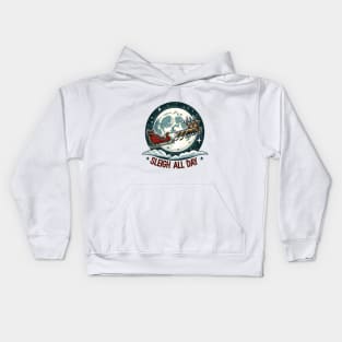 Sleigh All Day Winter Christmas Kids Hoodie